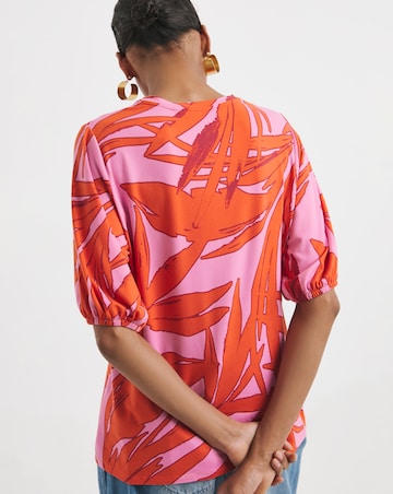 Crew Neck Puff Sleeve Top