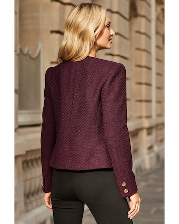 Sosandar Collarless Boucle Jacket