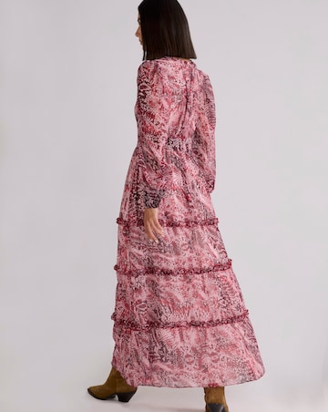 Ro&Zo Snake Print Frill Detail Maxi Dress