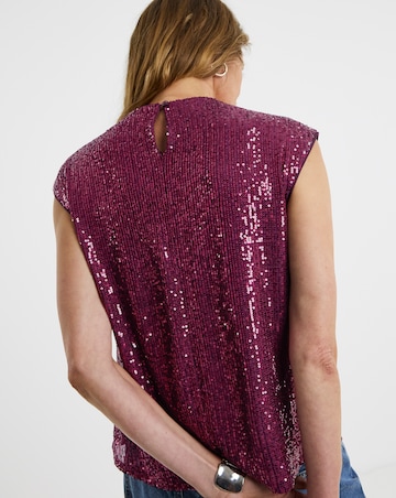 Sequin Cap Sleeve Vest
