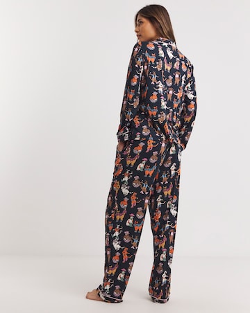Chelsea Peers Jersey Disco Cats Print Pyjama Set