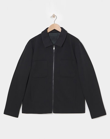 Tailored Twill Zip Harrington Jacket