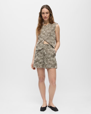OBJECT Brown Multi High Waisted Shorts