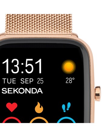 Sekonda Motion Plus Smart Watch - Rose Gold Alloy & Stainless Steel Mesh