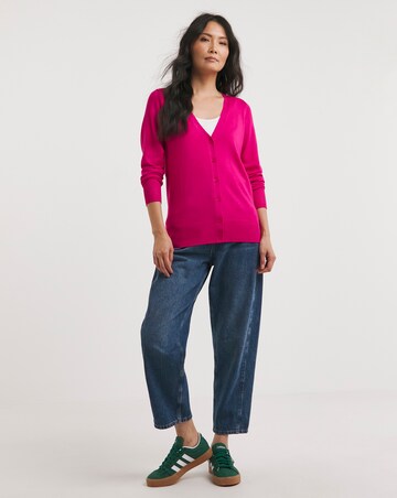 Pink V Neck Cardigan