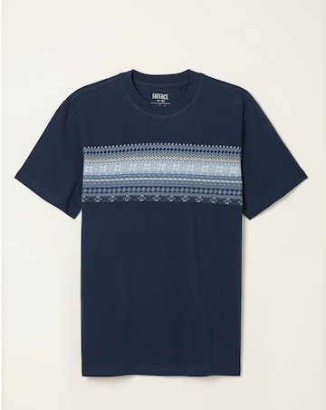 FatFace Jacquard T-Shirt (Regular & Tall) - Navy