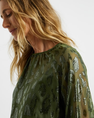 Lurex Jacquard Raglan Blouse