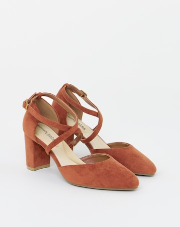 Quinn Two Part Heels With Crossover Straps - Wide Fit (E)