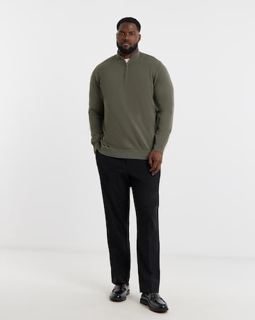 Cotton 1/4 Zip Funnel Knit Top