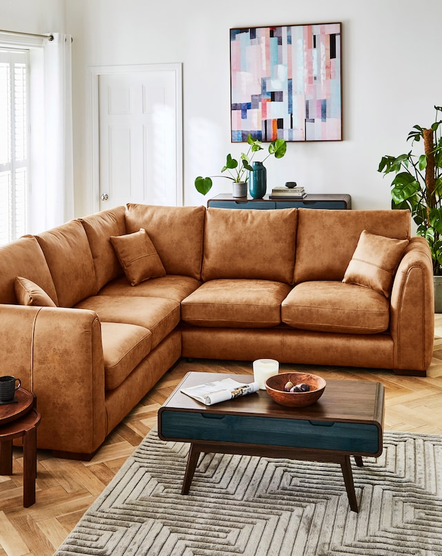 Goliath Faux Leather Corner Sofa