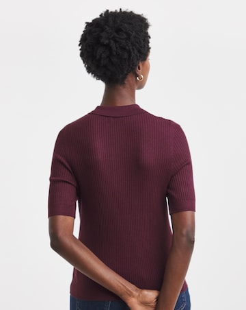 Ribbed Henley Collared Jumper