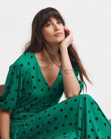 Puff Sleeve Soft Touch Jersey Dress