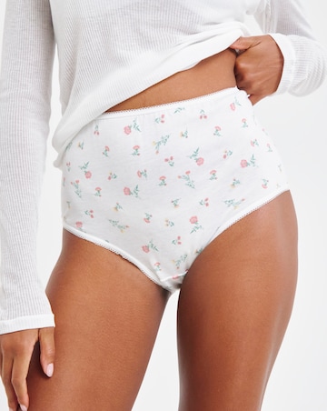 Pretty Secrets (7 Pack) Cotton Full Fit Brief Knickers Ditsy Floral