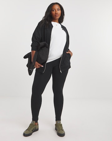 Black Zip Front Jersey Bomber