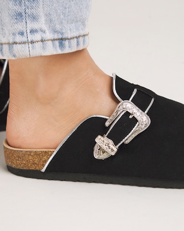 Ellie Footbed Closed Toe Mule Shoe Wide E Fit