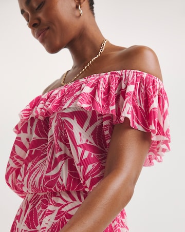 Summer Plisse Bardot Sun Dress