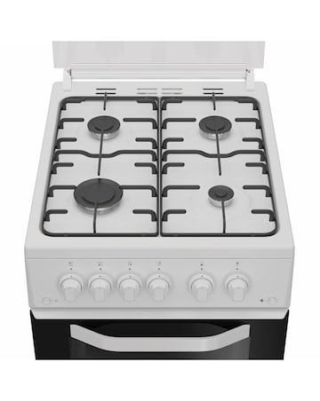 Hotpoint HTG5GCWL 50cm Gas Twin Cooker with Glass Lid - White