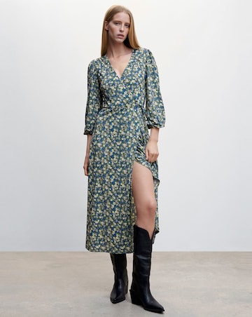 Mango Martis Printed Cut-Out Detail Dress