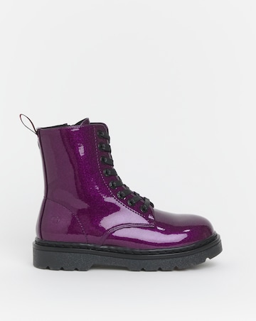 Heavenly Feet Justina Lace Up Chunky Boot Ex Wide Fit