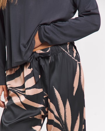 Figleaves Stretch Satin And Jersey Pyjama Set