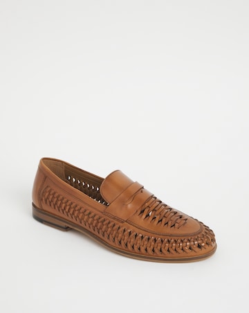 Leather Interweave Penny Loafer Wide