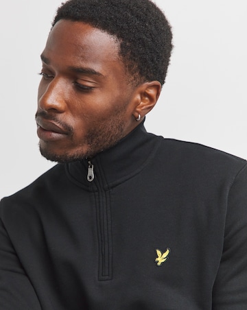Lyle & Scott Black 1/4 Zip Loop Back Sweatshirt