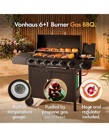 VonHaus 6+1 Burner Gas BBQ with Side Burner