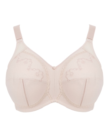 Pretty Secrets Dotty Natural Embroidered Non Wired Non Padded Bra (C-H) Almond