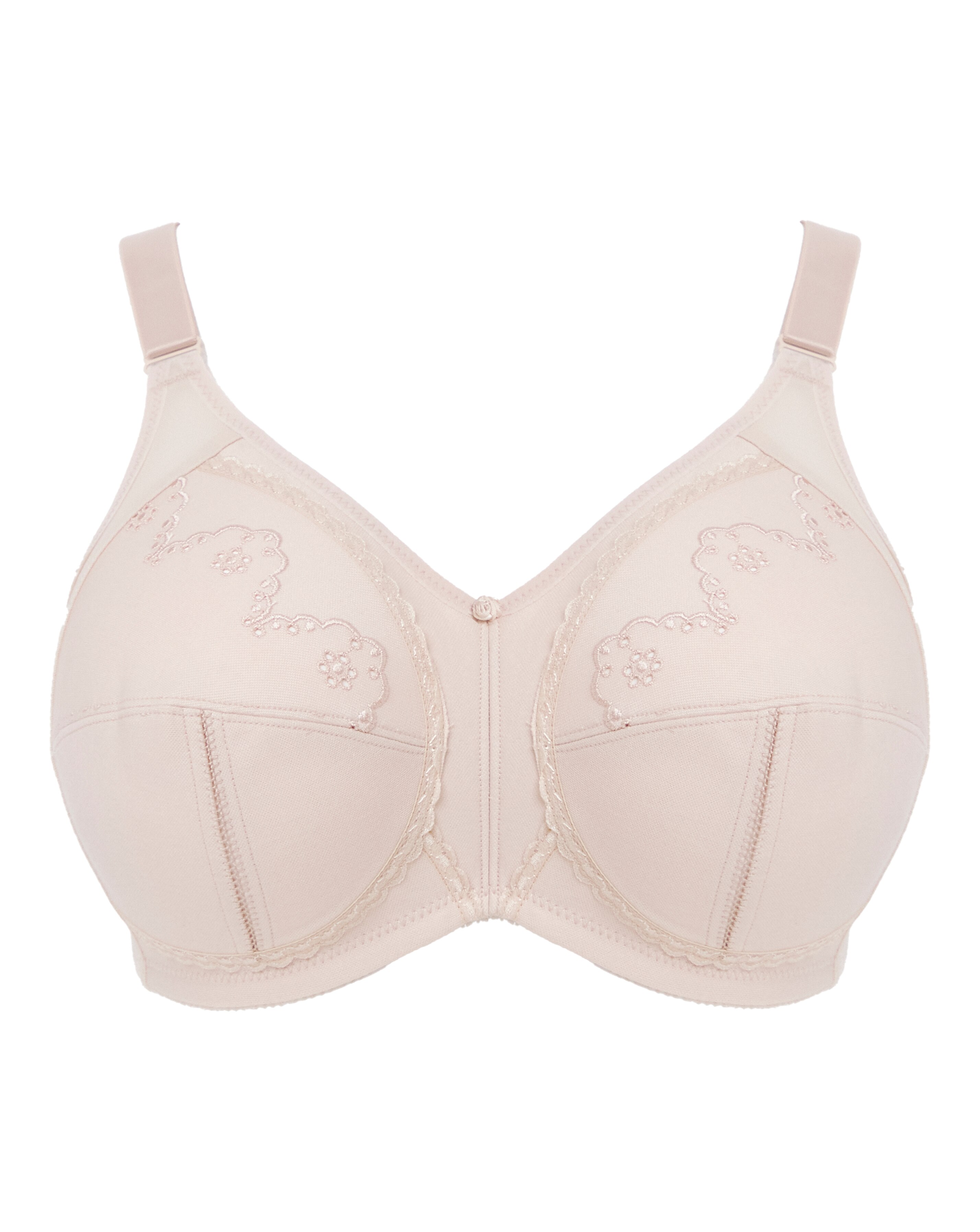 Pretty Secrets Dotty Natural Embroidered Non Wired Non Padded Bra (C-H) Almond