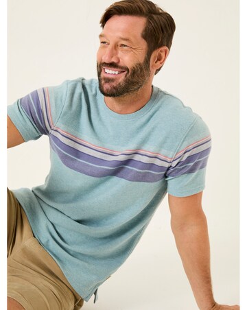 Fatface Jacquard Chest T-Shirt - Ice Blue