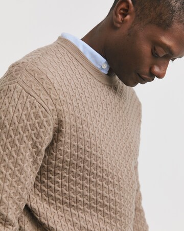 Stone Soft Touch Cable Crew Neck Jumper