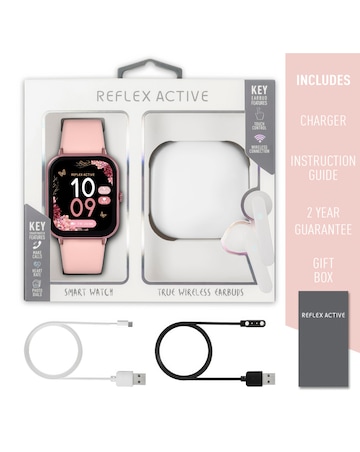 Reflex Active Series 17 Black Smart Watch and True Wireless Sound Earbud Set