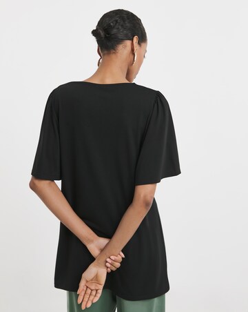 Pure Cotton V neck Angel Sleeve Longline Top