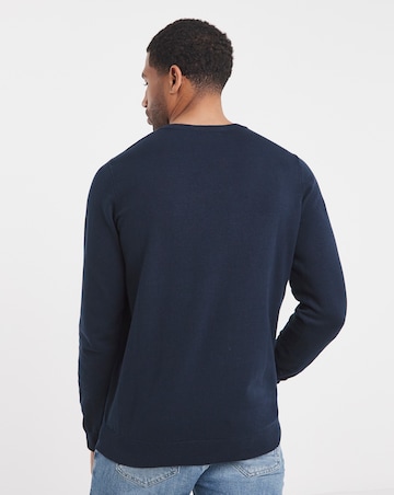 Cotton Knitted V Neck Jumper Long