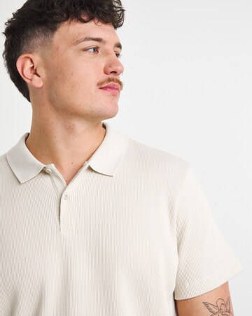 Relaxed Fit Waffle Textured Polo Long
