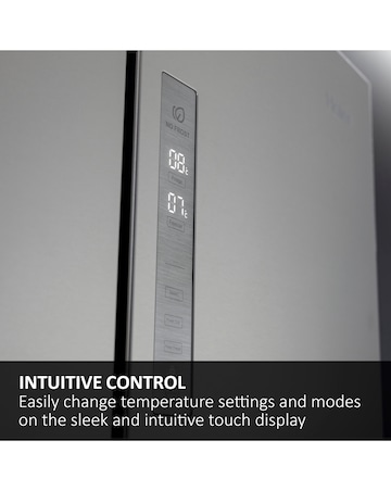 Haier Cube 83 HCR3818ENMG Total No Frost American Fridge Freezer - Silver