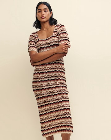 Nobody's Child Mock-Crochet Knitted Midi Dress