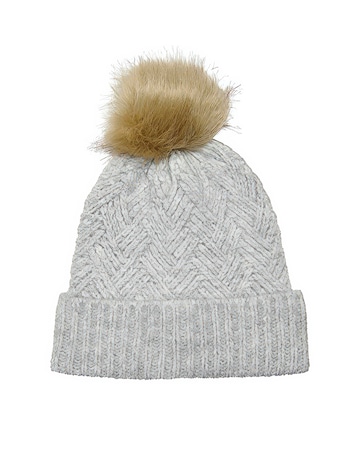 Only Knit Grey Bobble Hat