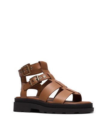 Clarks Tan Leather Orinoco3 Cross Sandals - Standard Fit (D)