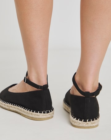 Daphne Espadrille Ballerina With Ankle Strap - Wide Fit (E)