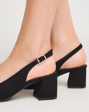 Henrietta Flexi Sole Block Heel Slingback Shoe Wide E fit