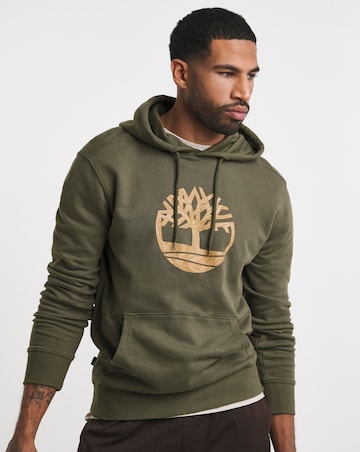 Timberland Kennebec River Front Camo Tree Logo Green Hoodie - Green