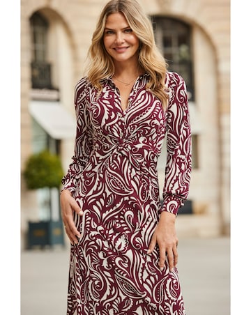 Sosandar Ikat Twist Front Dress