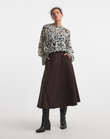 Georgette Shirred Neckline 3/4 Sleeve Blouse