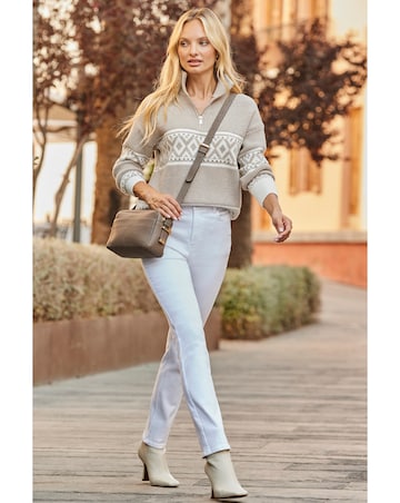 Sosandar Aztec Zip Collar Jumper