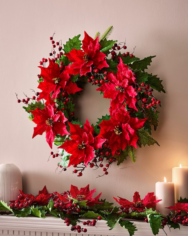 Christmas Poinsettia Wreath