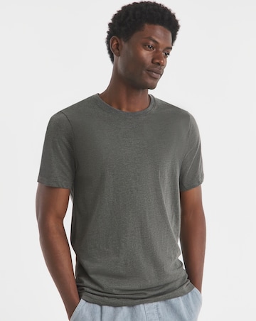 Pure Cotton Crew Neck T-Shirt Long Length- Charcoal
