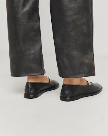 Lucky Soft Leather Flat Mary Janes - Wide Fit (E)