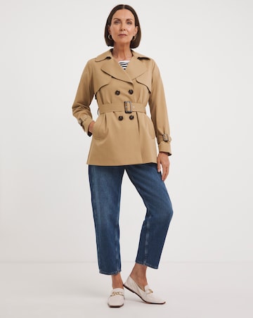Camel Short Trench Coat