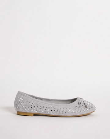 Charlize Embellished Ballerina Shoes - Extra Wide Fit (EEE)